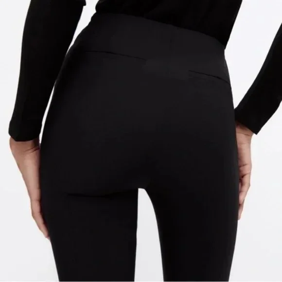 NWOT Zara Women's extra long high rise black slit flare leggings, Size S - Picture 3 of 12